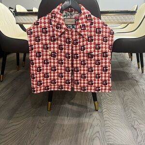 Gucci Red and White Patterned Jacket